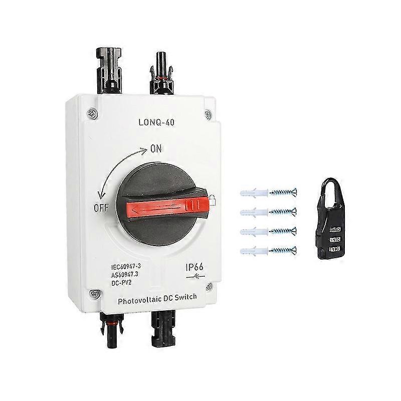 Pv Solar Photovoltaic Disconnect Switch, Lonq-40 Dc Isolator Solar Switch Ip66 Waterproof Dc1000v 3--White