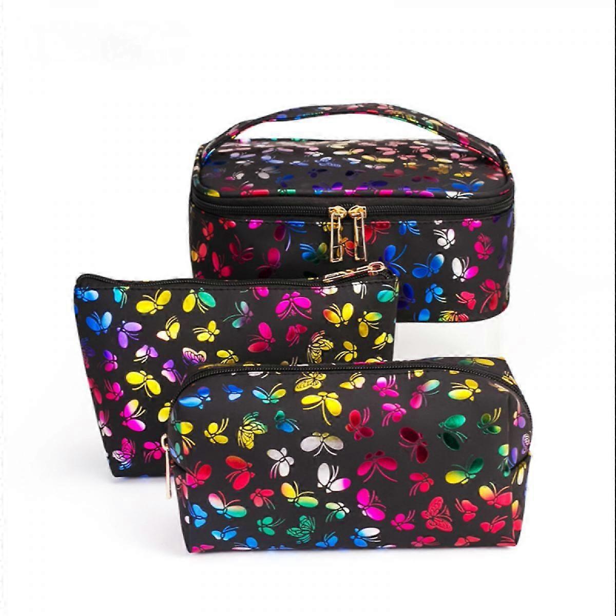 化粧バッグオーガナイザー、セパレートポケット付き二重層化粧バッグ、化粧ブラシ口紅トラベルオーガナイザー、ポータブル防水、大容量