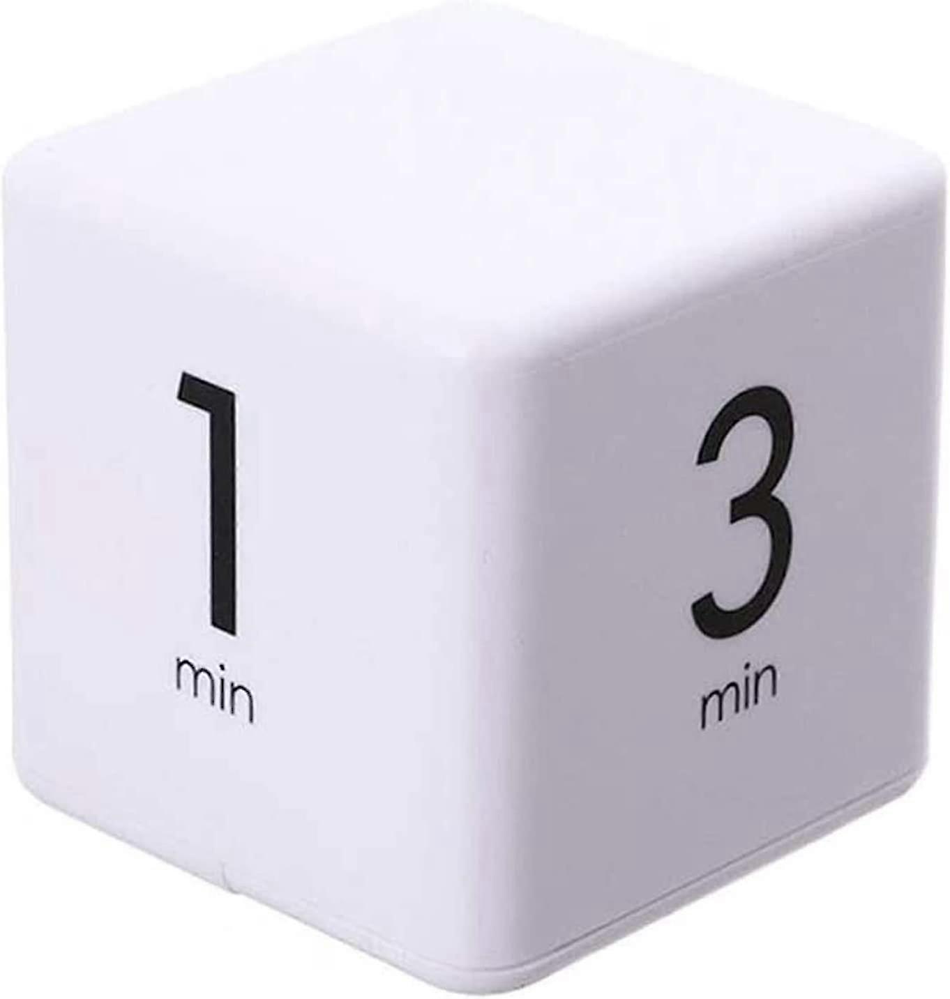 Kitchen Timer (white 1-3-5-10 Minute), Cube Timer Stopwatch And Countdown Timer For Kitchen Cooking Class Training, Digital Alarm Clock Timer Led Disp