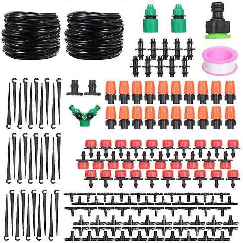 SELF-WATERING PLANT IRRIGATION HOSE KIT ADJUSTABLE GARDEN SYSTEM--15M