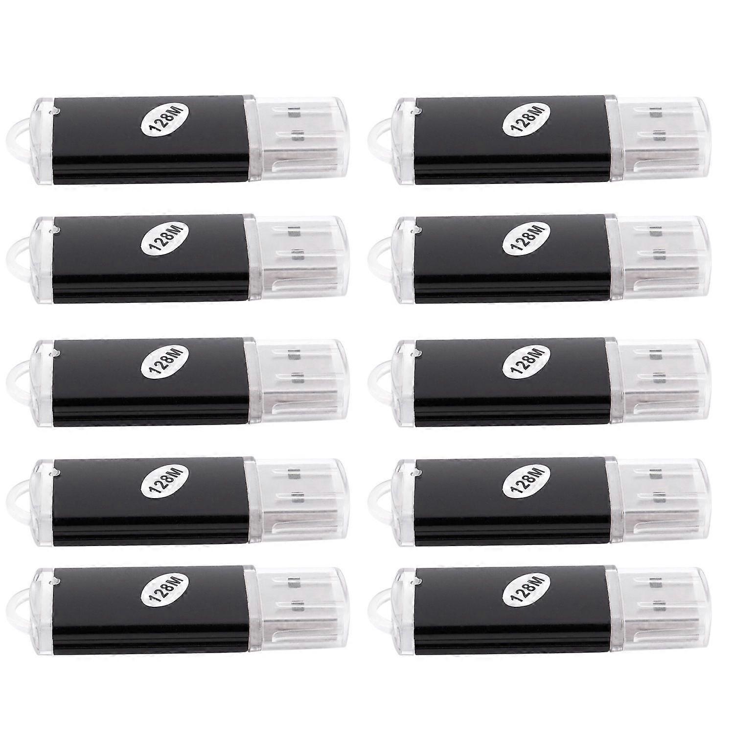 10 x USB Memory 2.0 Memory Stick Flash Drive 128MB Gift Black