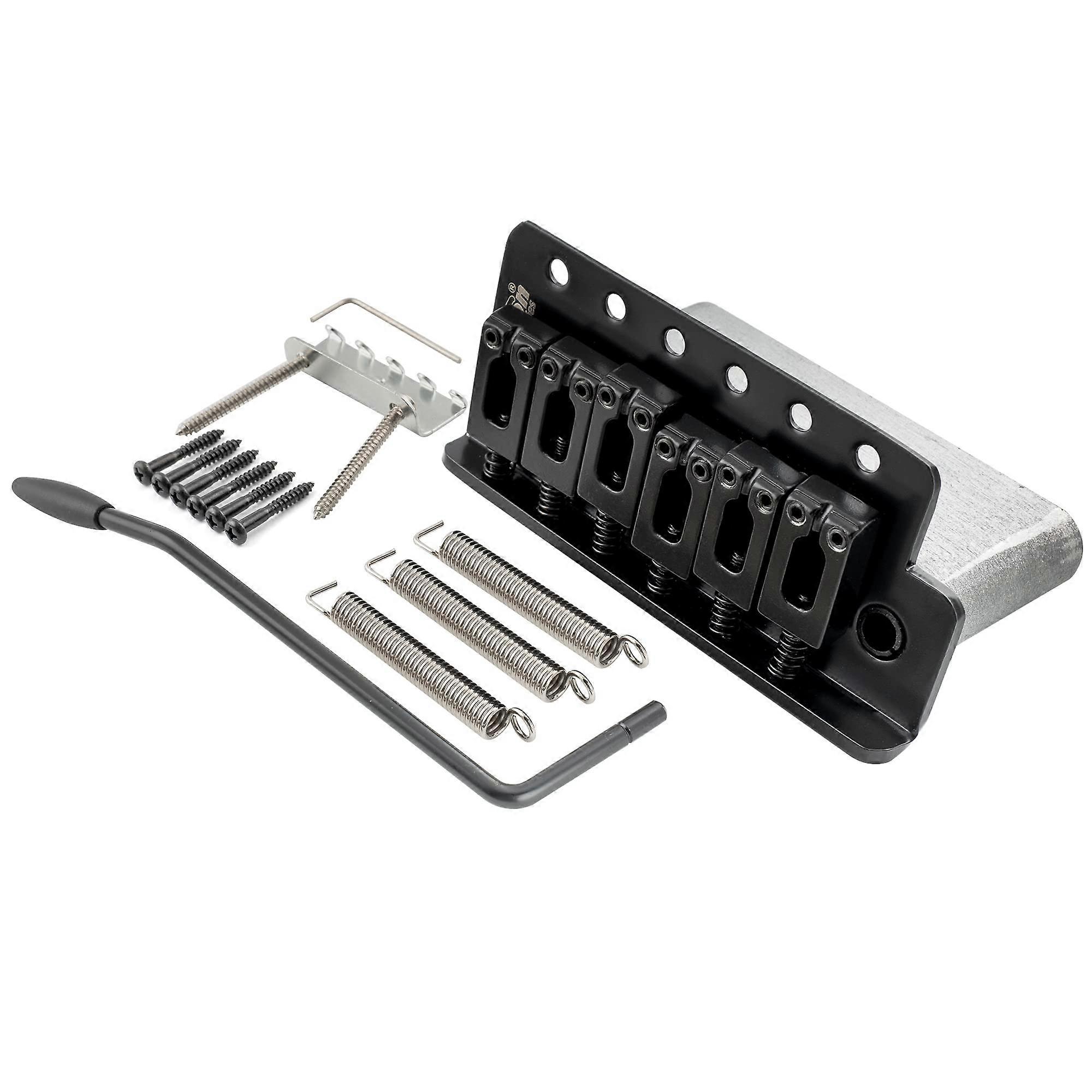 Wilkon M Series 54mm Tremolo Bridge with PushIn Arm for Strat, Black