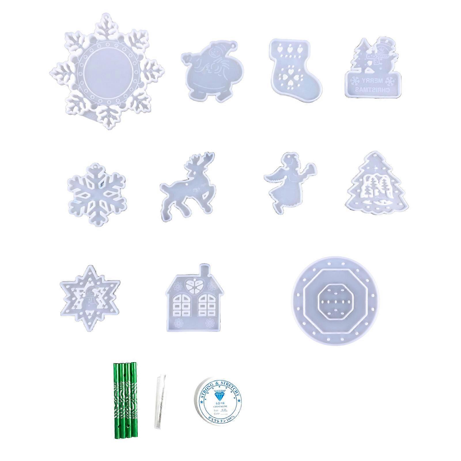 DIY Wind Chime Silicone Epoxy Resin Mold Wall Mounted Xmas Hanging Decoration Lovely Pendant Xmas Tree Accs Casting Kits