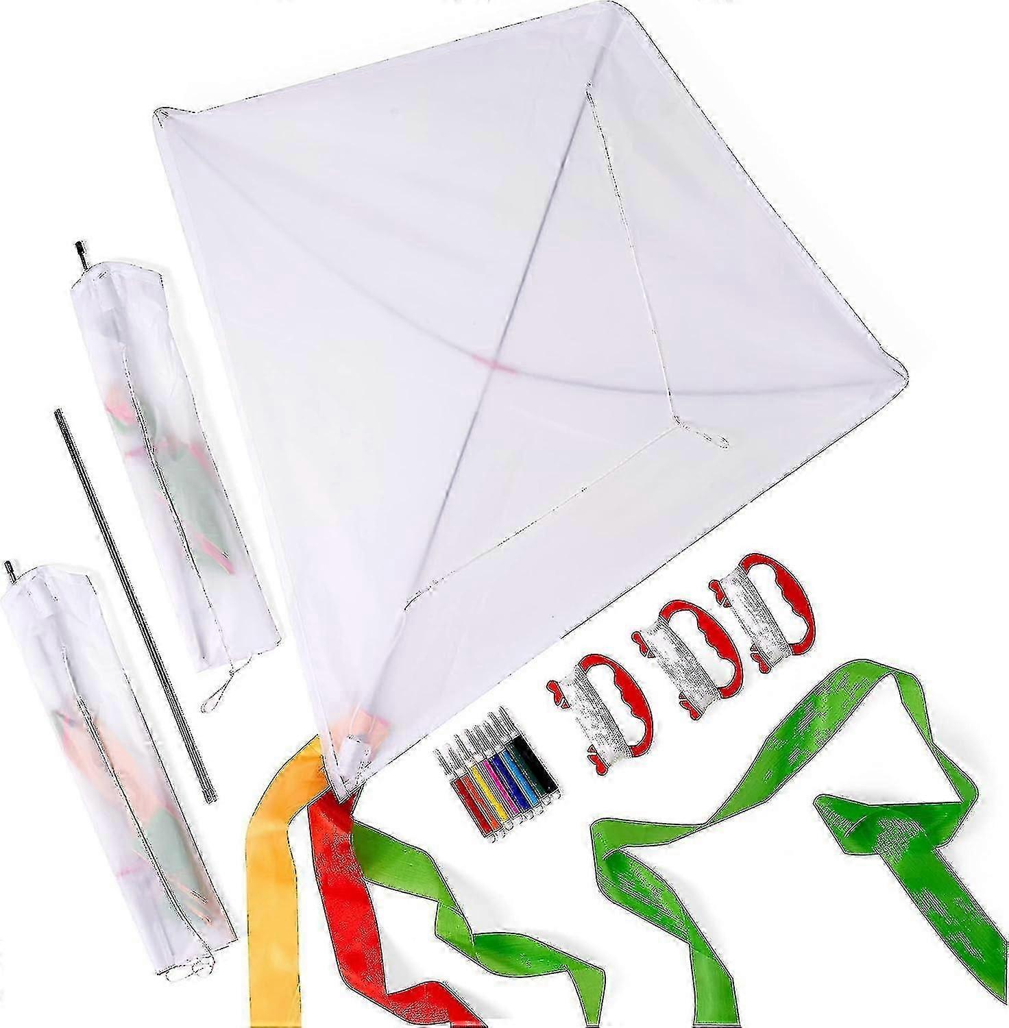 DIY Kite Making Kit with 8 Watercolor Pens - 3 Kites for Parties & Birthdays