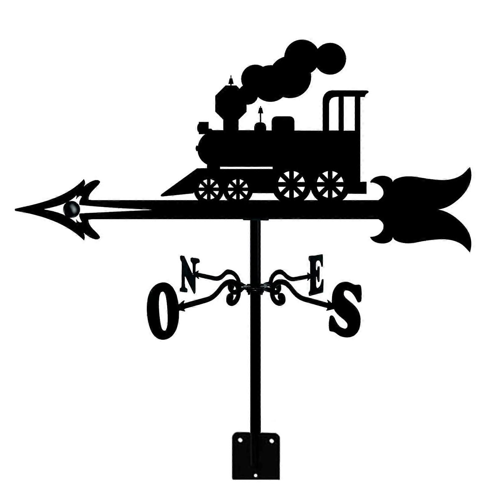 Weather vane with roof mounting, wind direction indicator for outdoor use