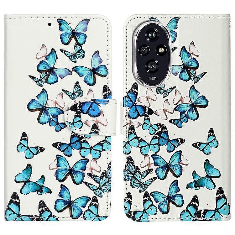 Compatible For Honor 200 Pro 5G Case Leather Pattern Design Flip Wallet Phone Cover