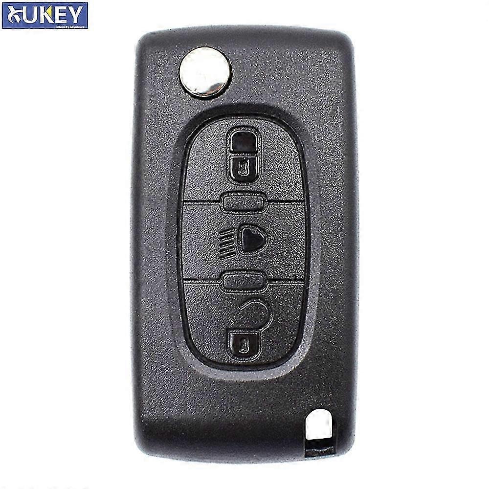 Flip Remote Key Case Cover Shell Fob with 3 Buttons for Various Car Models, VA2 Blade CE0523 Key Repair Kit Replacement