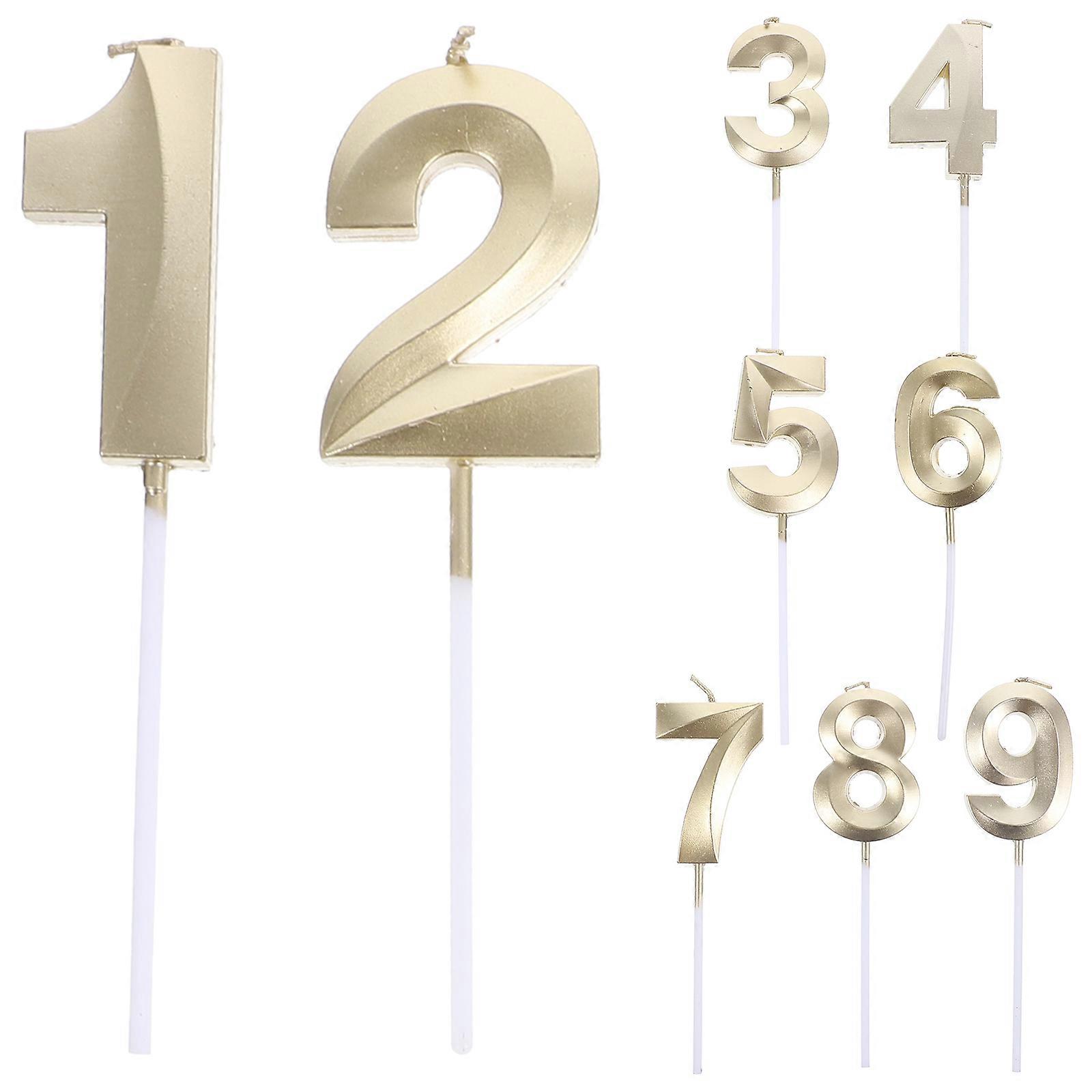 6PCS Decorative Birthday Cake Number Candles for Party Celebrations, Cake Decoration Display