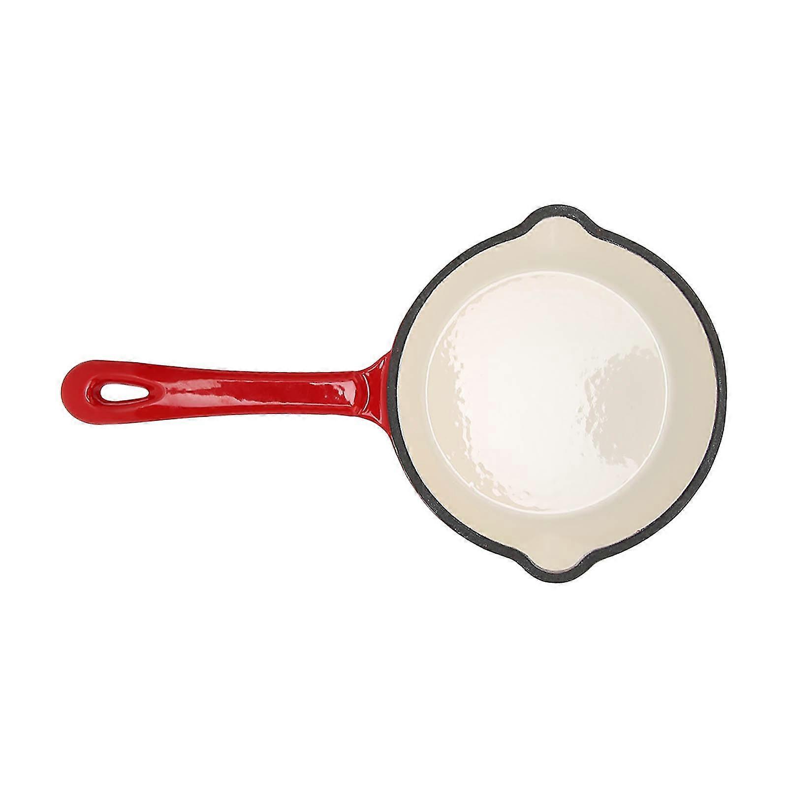 Deep Frying Pan Cast Iron Enamel Double Layers Nonstick Surface Long Handle Durable Sturdy Saute Pan for Home Restaurant 2025