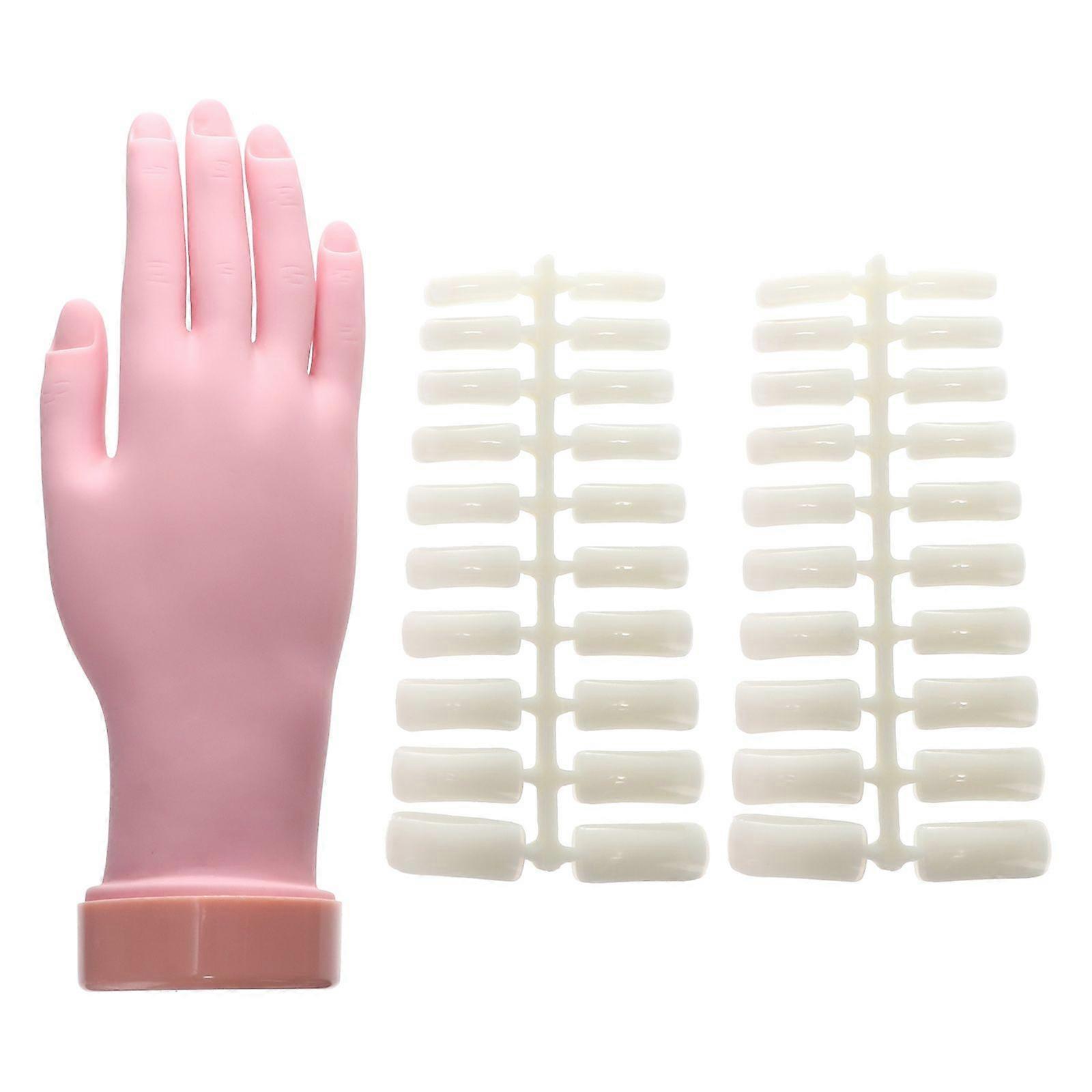 1pc Manicure Practice Fake Hand Model Nail Tips Inserted Silicone Hand Model