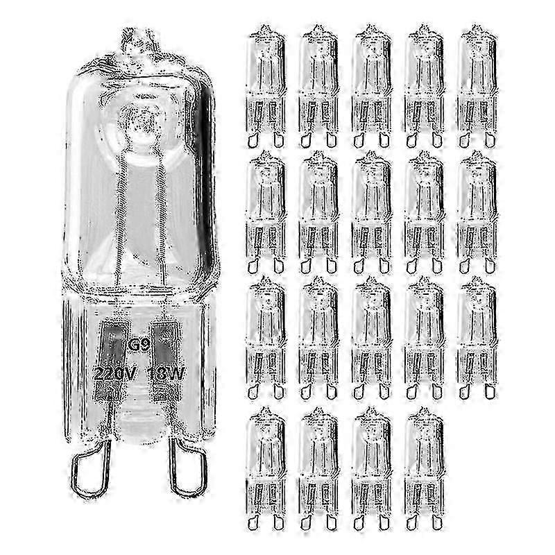 20 G9 halogen bulbs, 18w transparent halogen dimmable bulbs