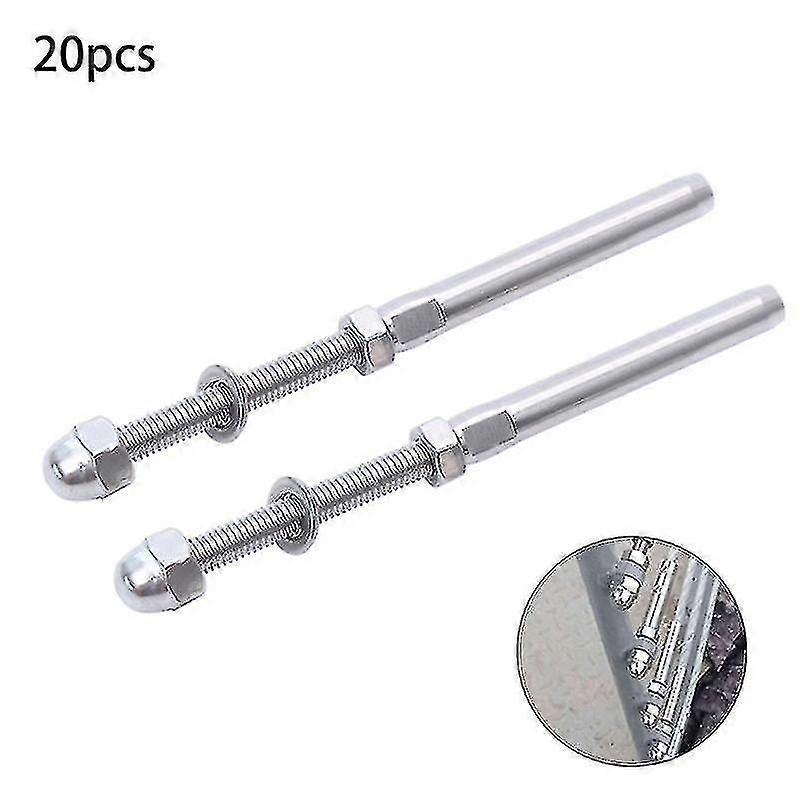 20 Pcs T-316 Cable Railing Kit Threaded Swage Stud & Stemball Fitting