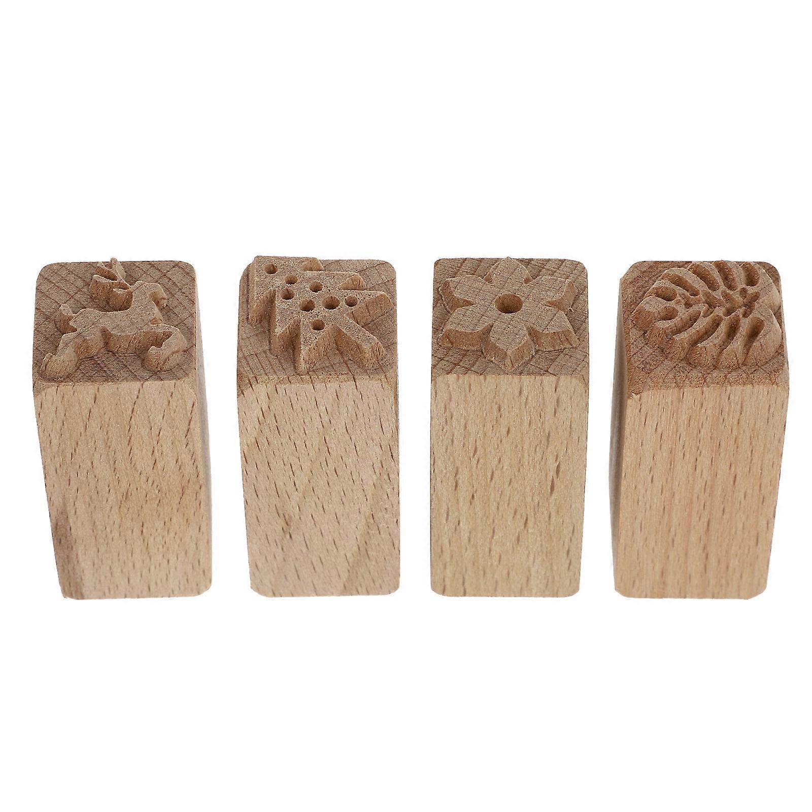 Cake Decoration Tools Square Baking Stampers Diy Cake Making Beech 4Pcs