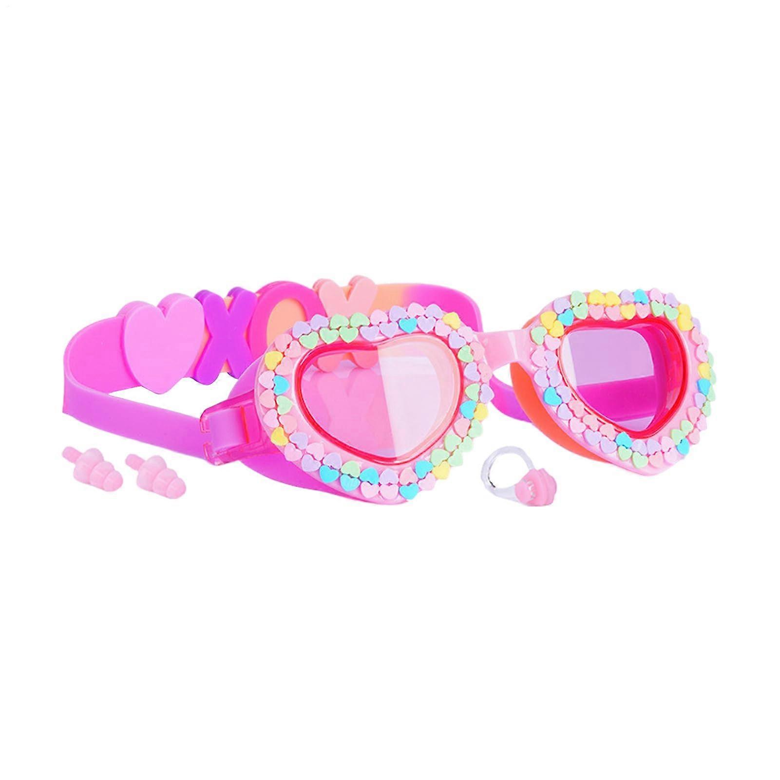 Swim Goggles for Toddlers, Cartoon Heart Shape, Anti-Fog, Leak-Proof, Protective Eyewear for Swim Training