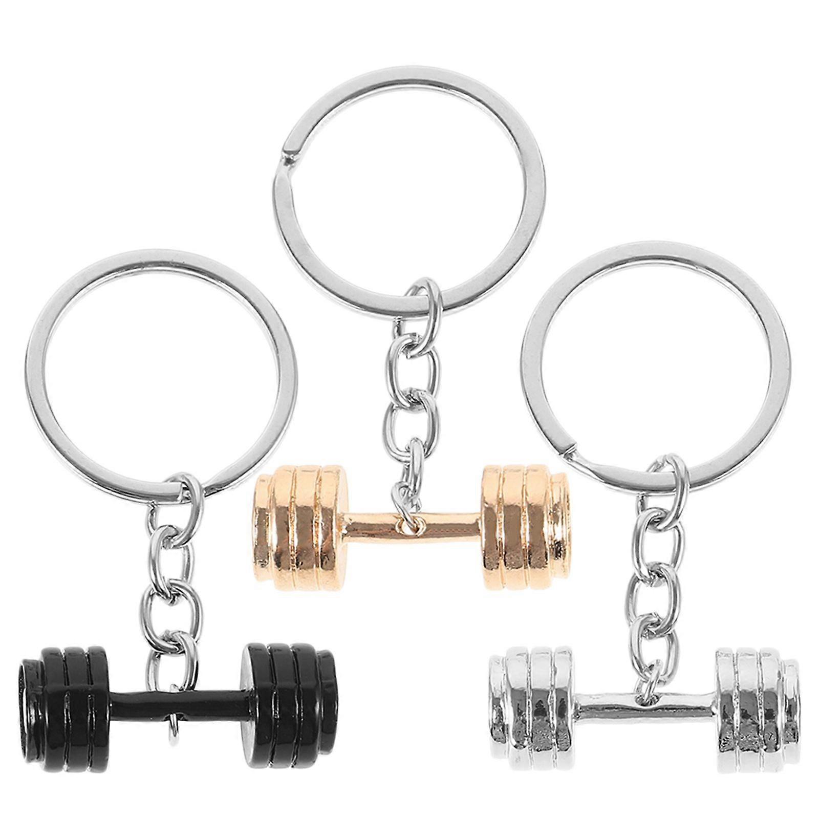3 Pcs Dumbbell Key Rings Key Pendentifs Dumbbell Keychains Bag Hanging Décors