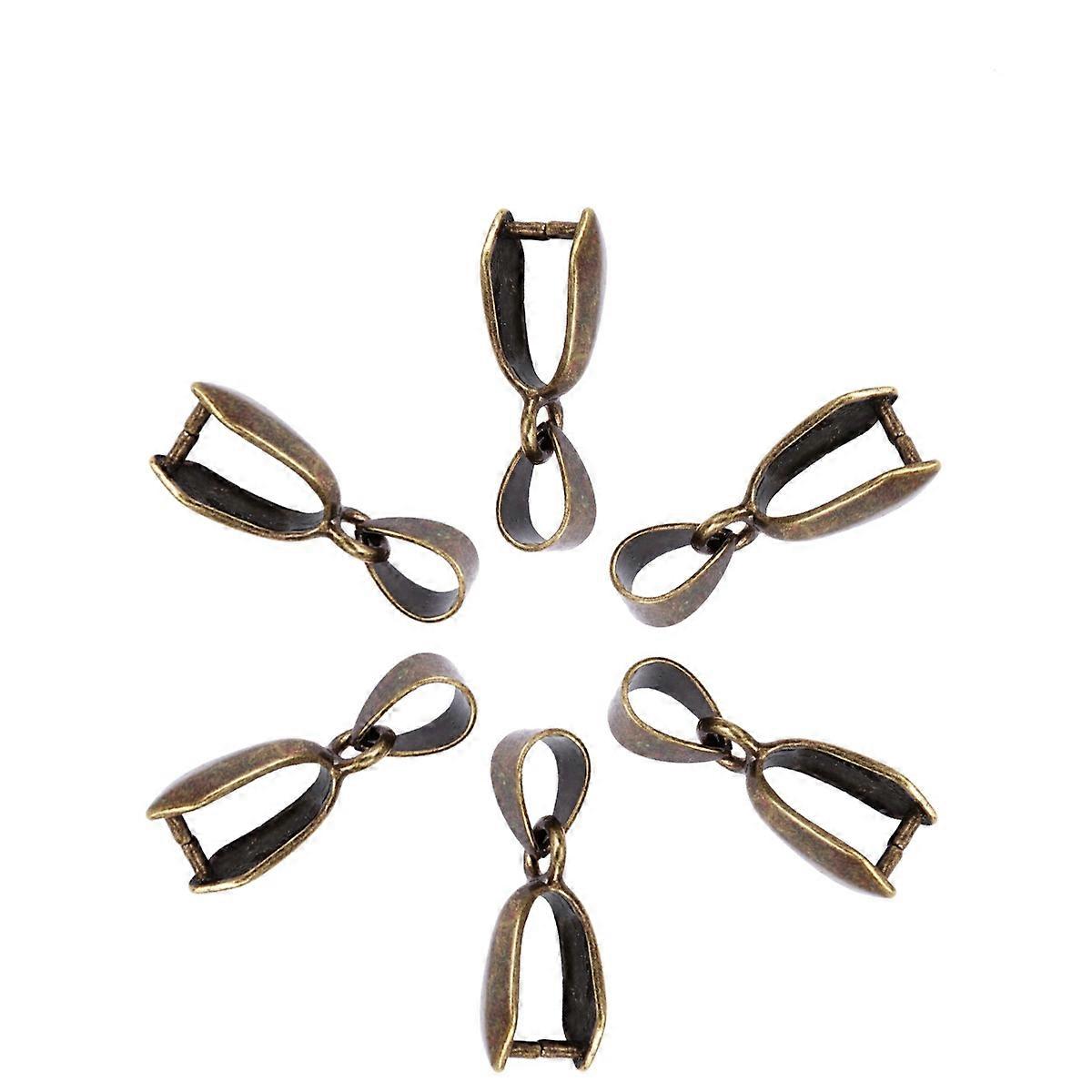 Pendant Connector Metal Pinch Bead Diy Accessory Jewelry Pieces Bronze 16mm X 4mm Hobbyists Diy Projects 100Pcs