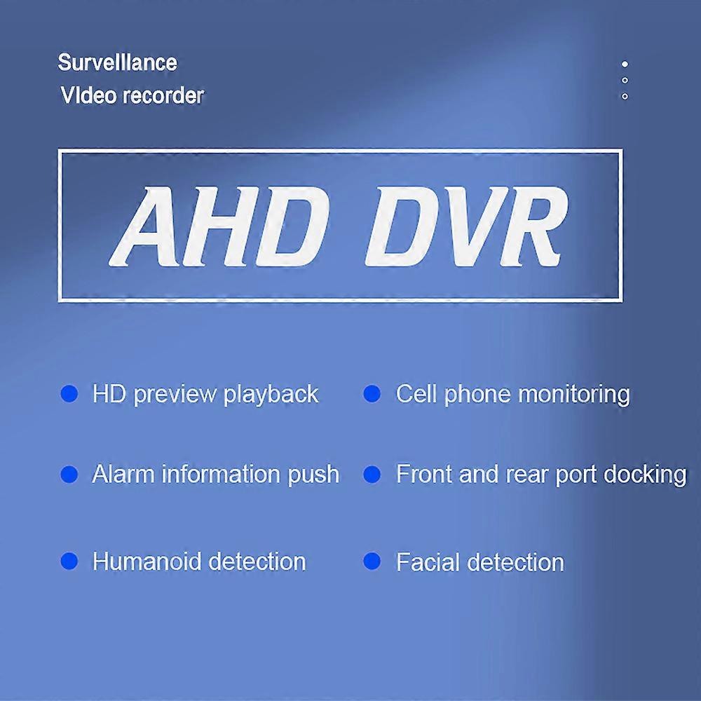 4 路闭路电视 DVR 适用于 AHD/模拟/TVI/CVI,1080P,远程监控,美国插头,无硬盘