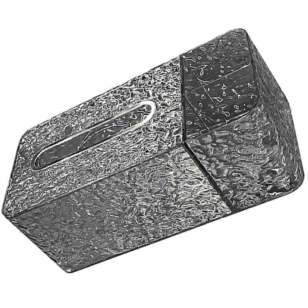 Multi-Function Organizer Rectangular Tissue Box For Desktop Grey Plastic 1Pack