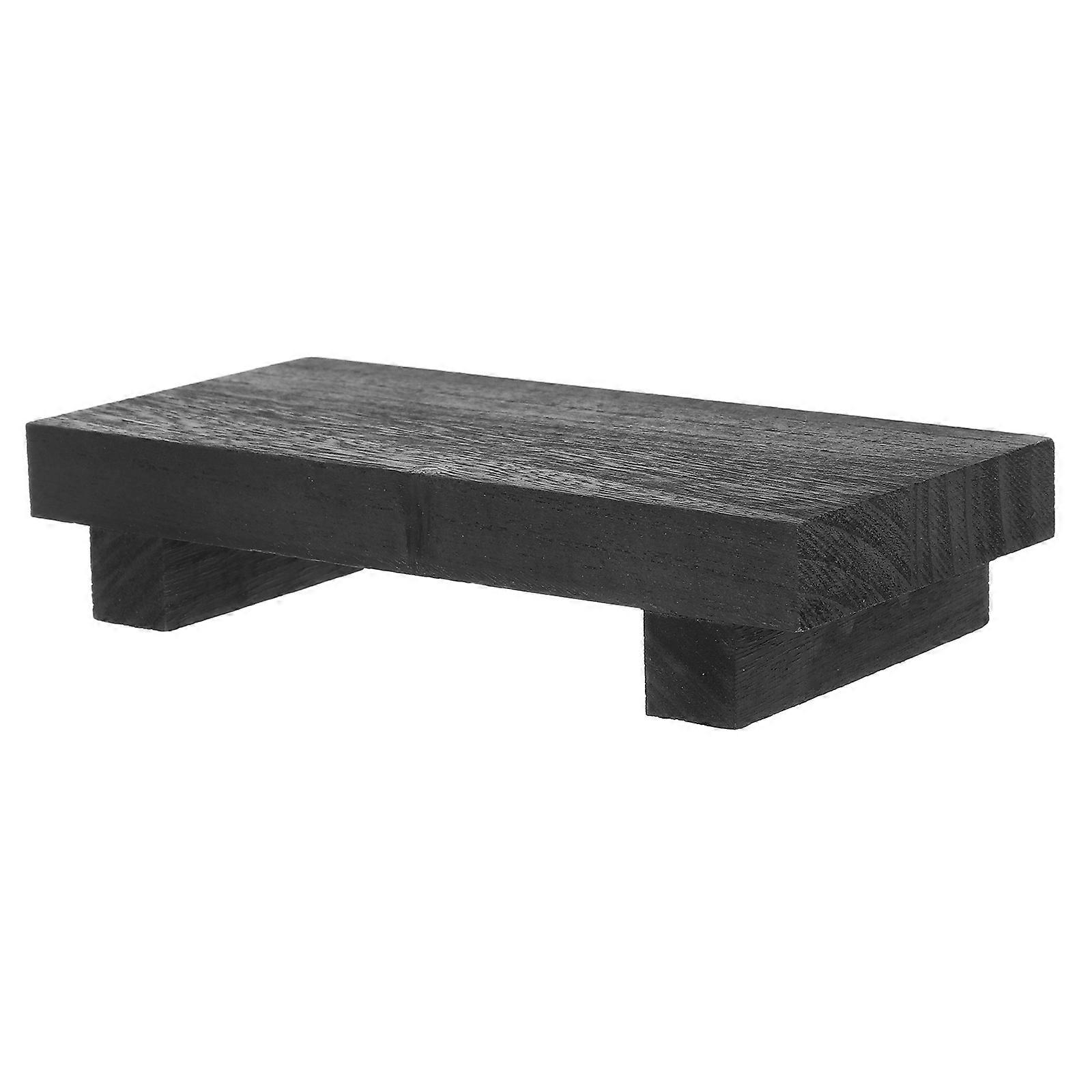 Wooden Display Risers Wood Tray For Bathroom Flower Pot Stand Rectangular Shape Rustic Style 1Set