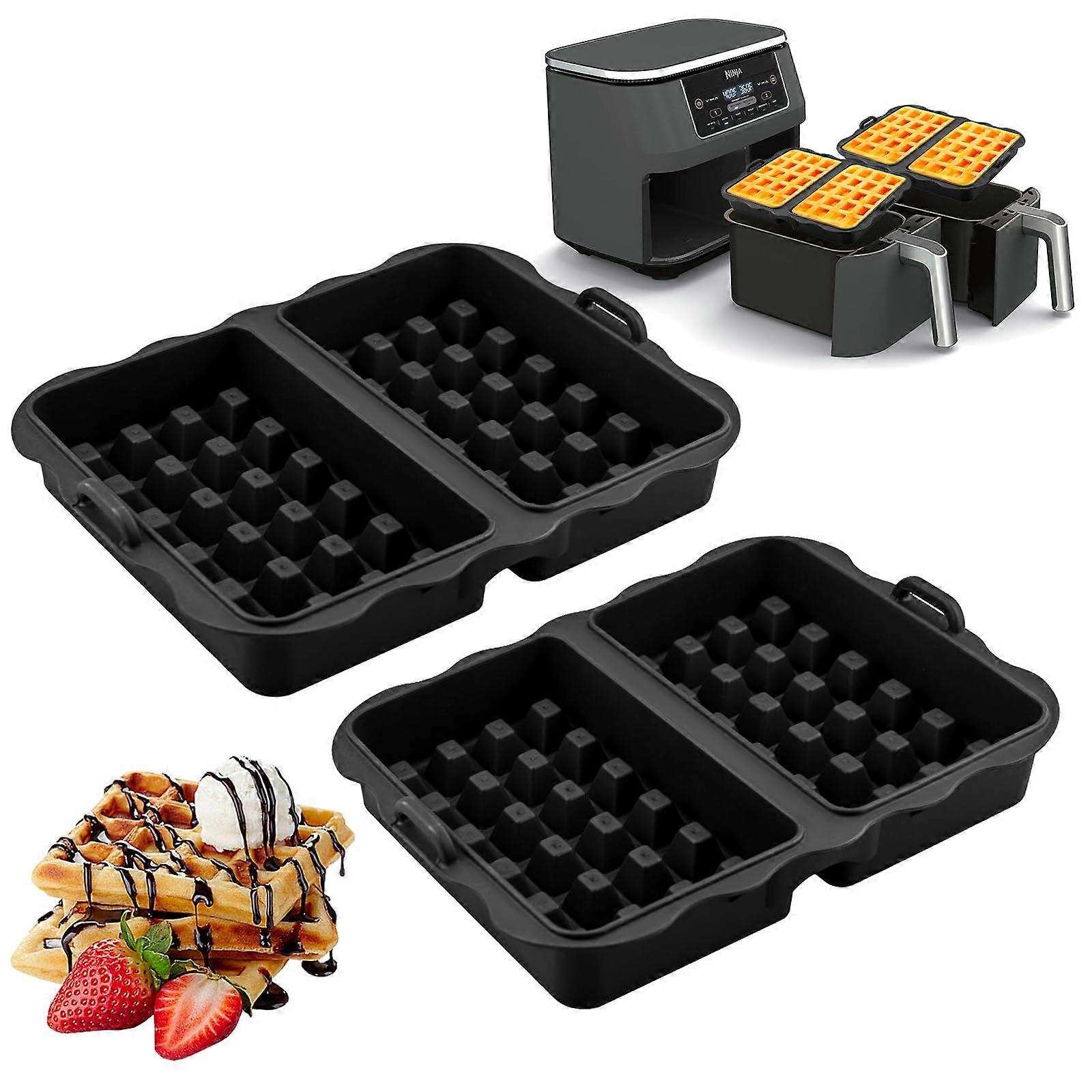 Waffle Insert - Pack Of 2 Silicone Moulds For Ninja Air Fryer, Compatible With AF300EU AF400EU AF451EU SL400EU AF500DE