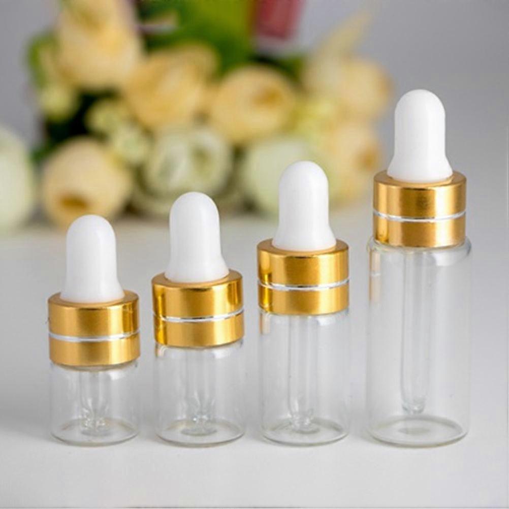 50st Transparent Eterisk Olja Droppflaskor Kompakta Glas Flaskor För Aromaterapi Kosmetisk Provförvaring