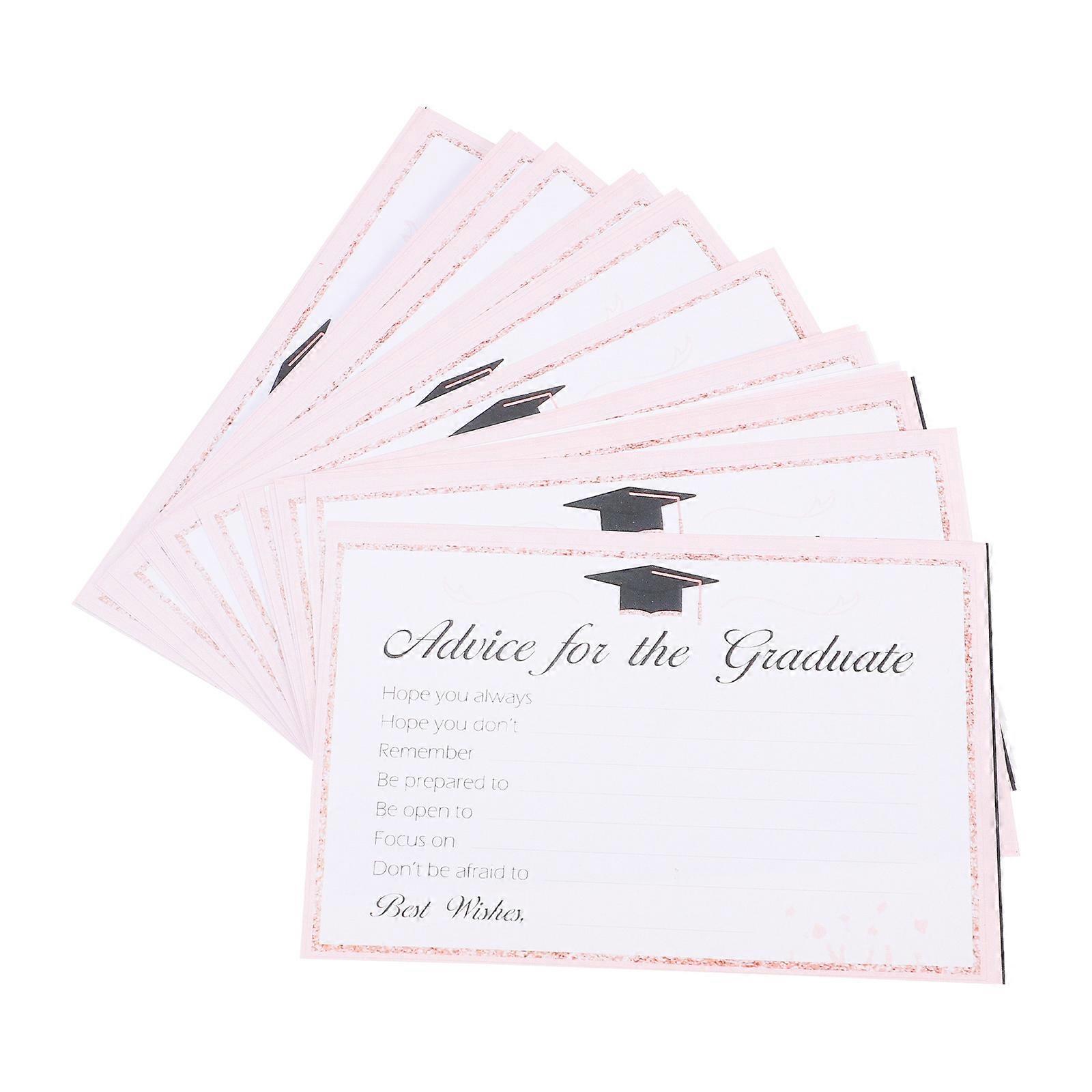 20pcs Multipurpose Graduation Wish Cards, Pink Blessing Cards for Celebrating Graduates, Thick Sturdy Creative Design for Sending Warm Messages