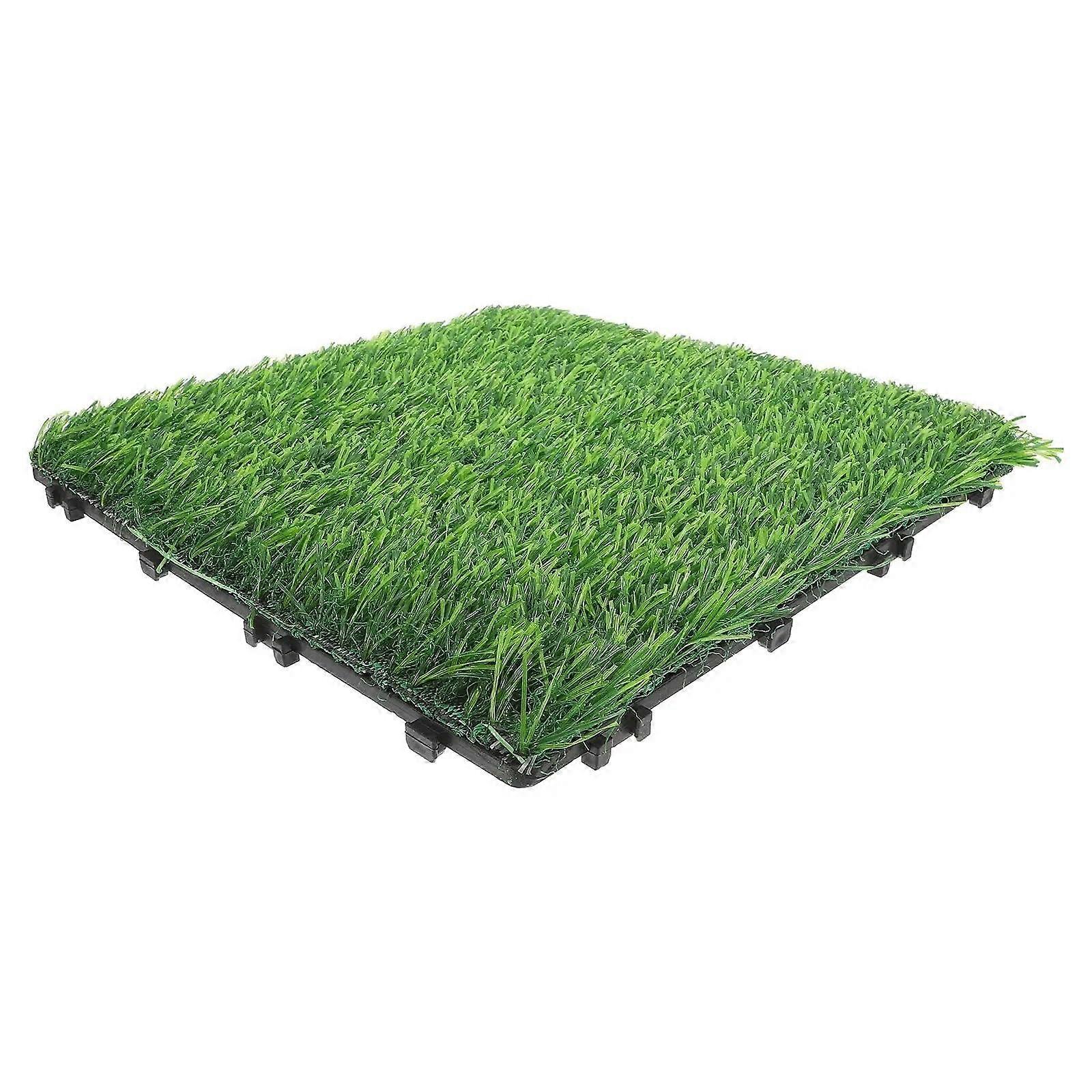 Artificial turf Interlocking artificial turf tiles for the decoration of garden terraces outdoors, realistic artificial grass mat Ref: 1083