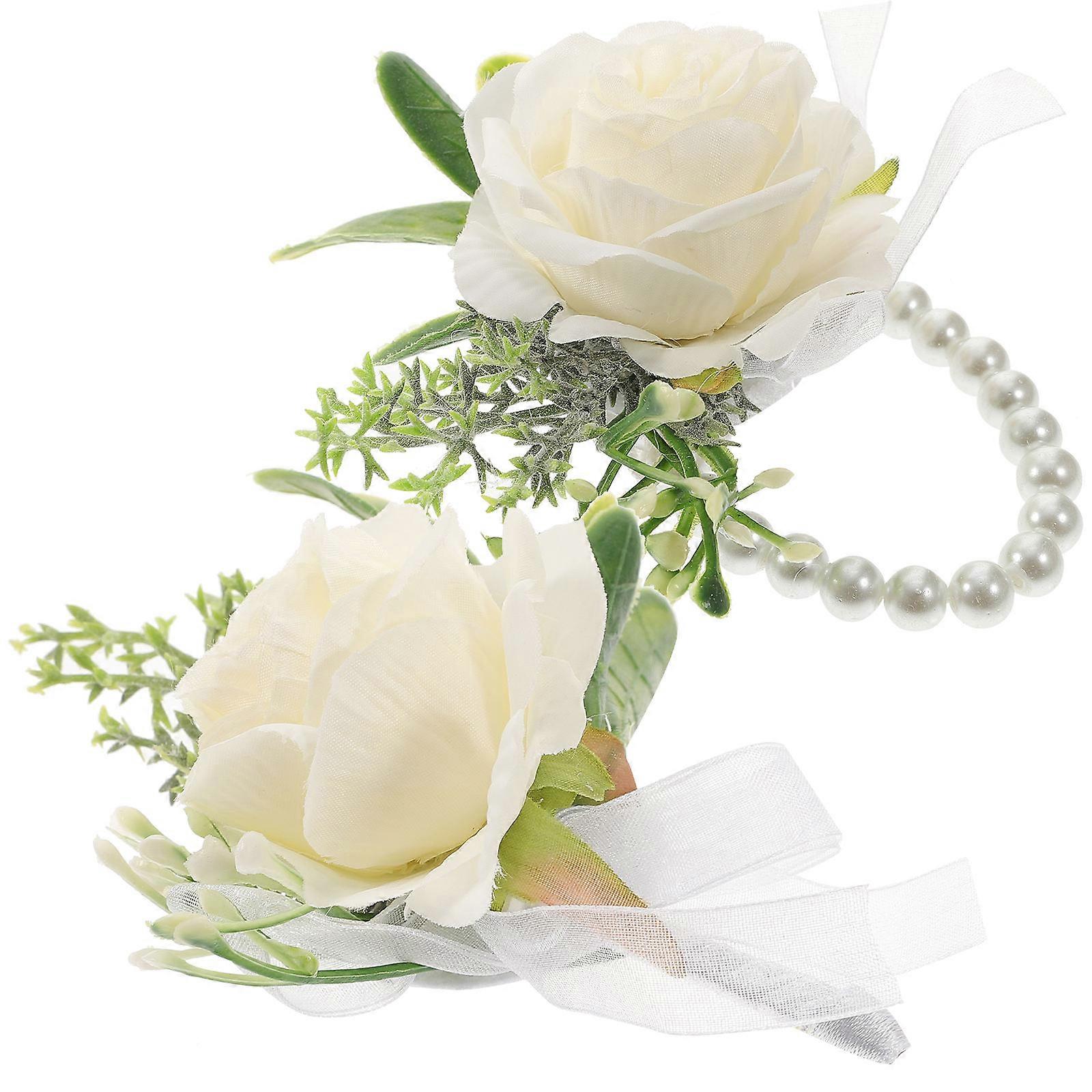 Prom Flower Wrist Corsage For Parties Assorted Color Round Shape 1 Set