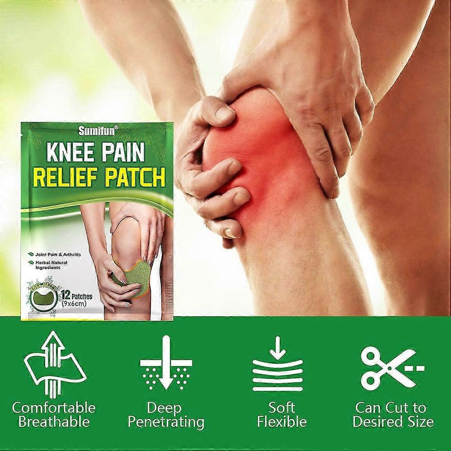 24PCS Knee Pain Relief Patch Wormwood Moxa Hot Moxibustion Patch Self Heating Patch