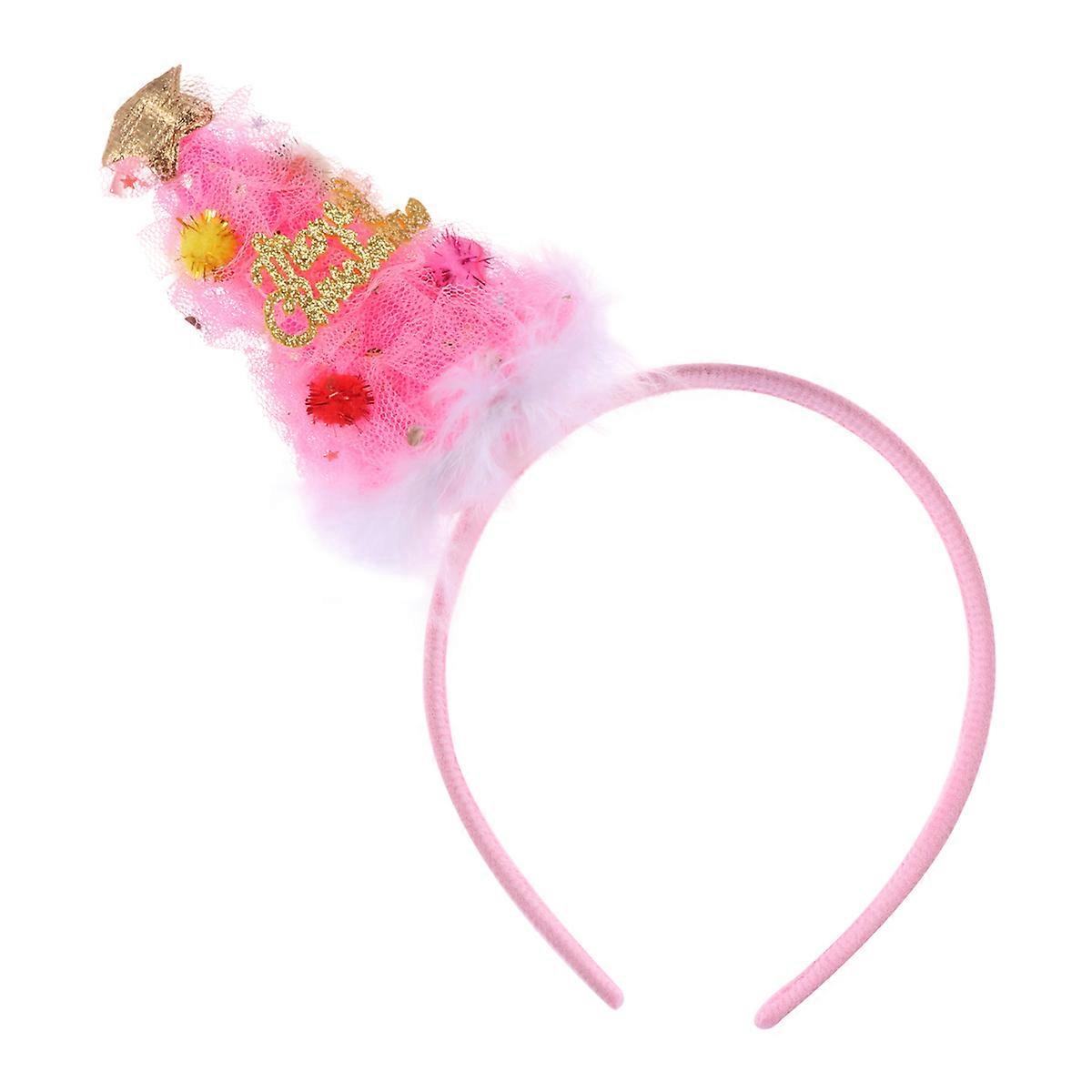 Tiara festiva de Natal com sinos, rosa, em tule elástico. 1 conjunto.