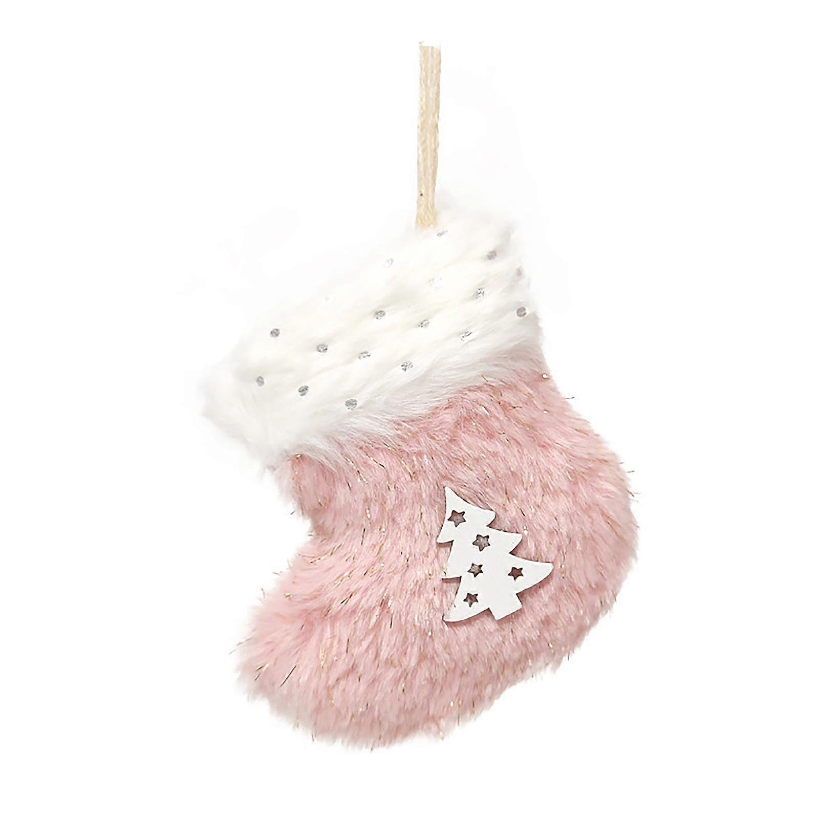 Glittered Snowflake Plush Stocking