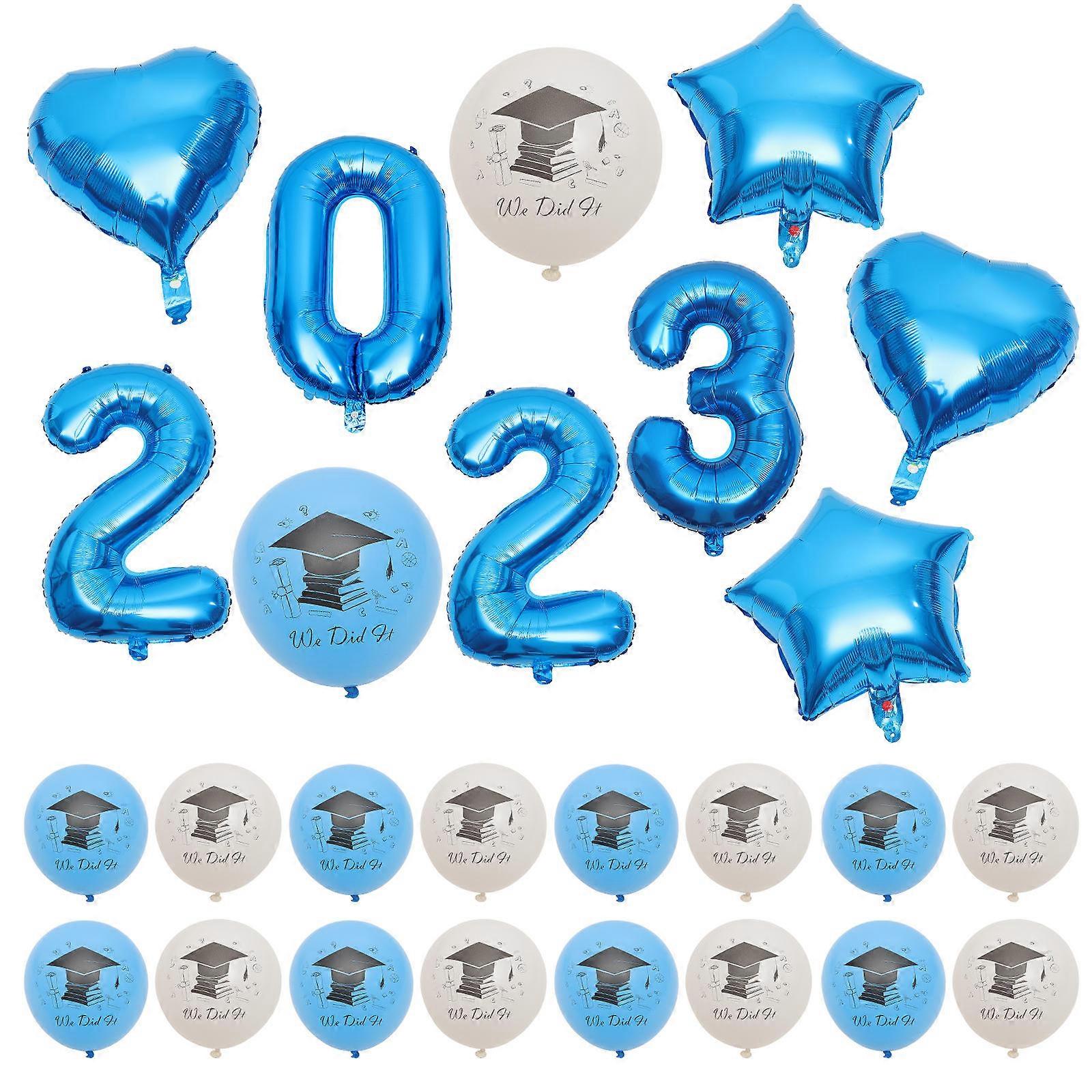 Grad Balloon Graduation Themed Design Balloons Party Balloons Number Shape 2023 Blue Color Graduation Ceremony Adornment 1 Set