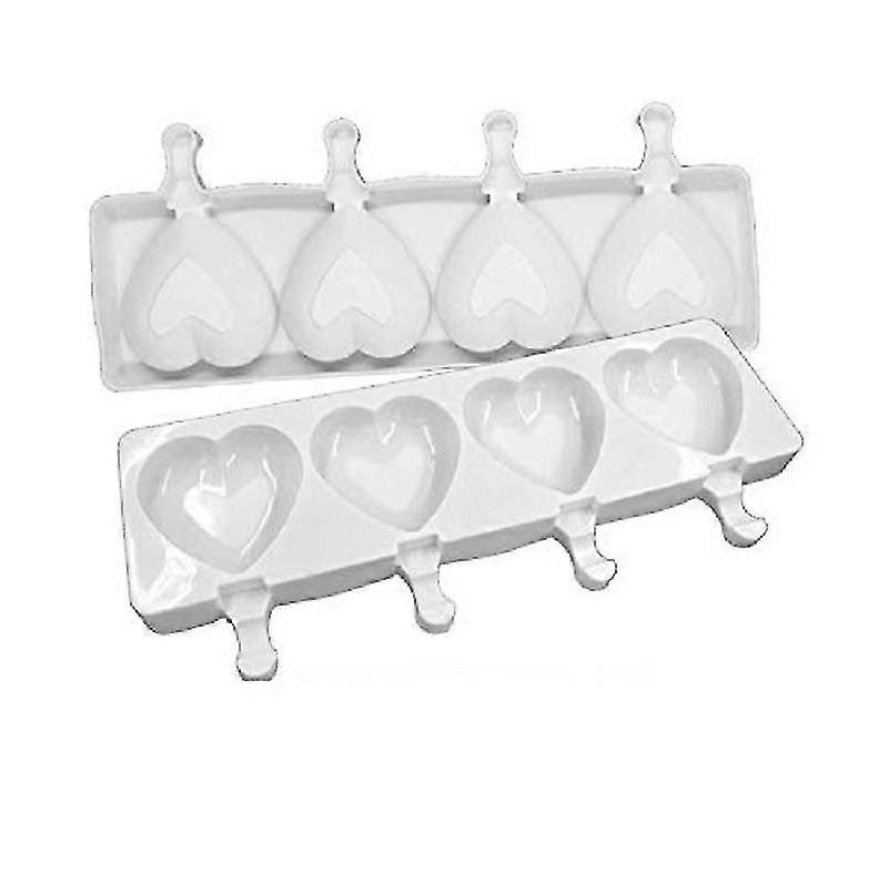 Reusable Silicone Popsicle Molds with 4 Cavities for Making Homemade Ice Cream Treats
