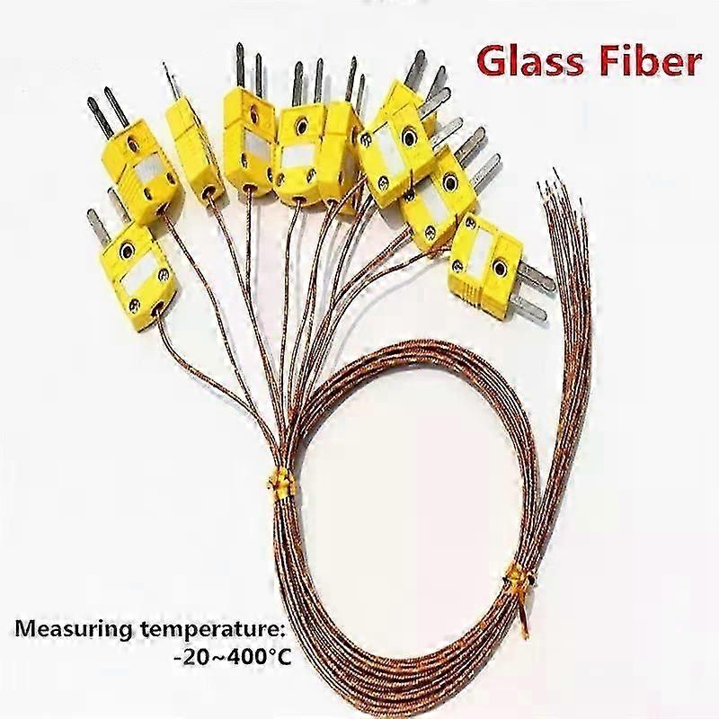 GG-K-30-SLE K Type Thermocouple Temperature Line High Temperature Resistant Glass Fiber Temperature Measurement Line 10Pcs/lot