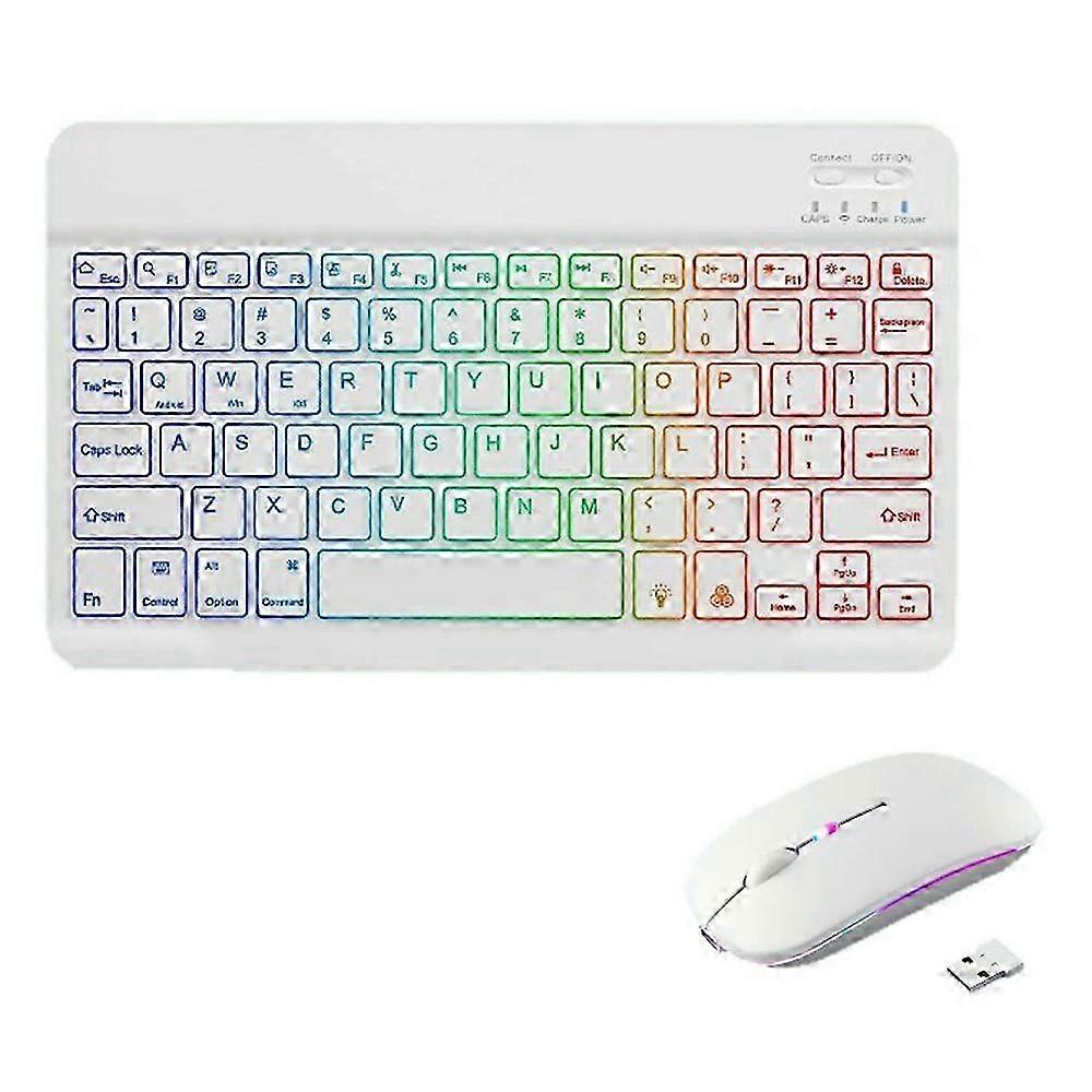 10-inch Wireless Bluetooth Keyboard Mouse Set with Colorful RGB Backlight