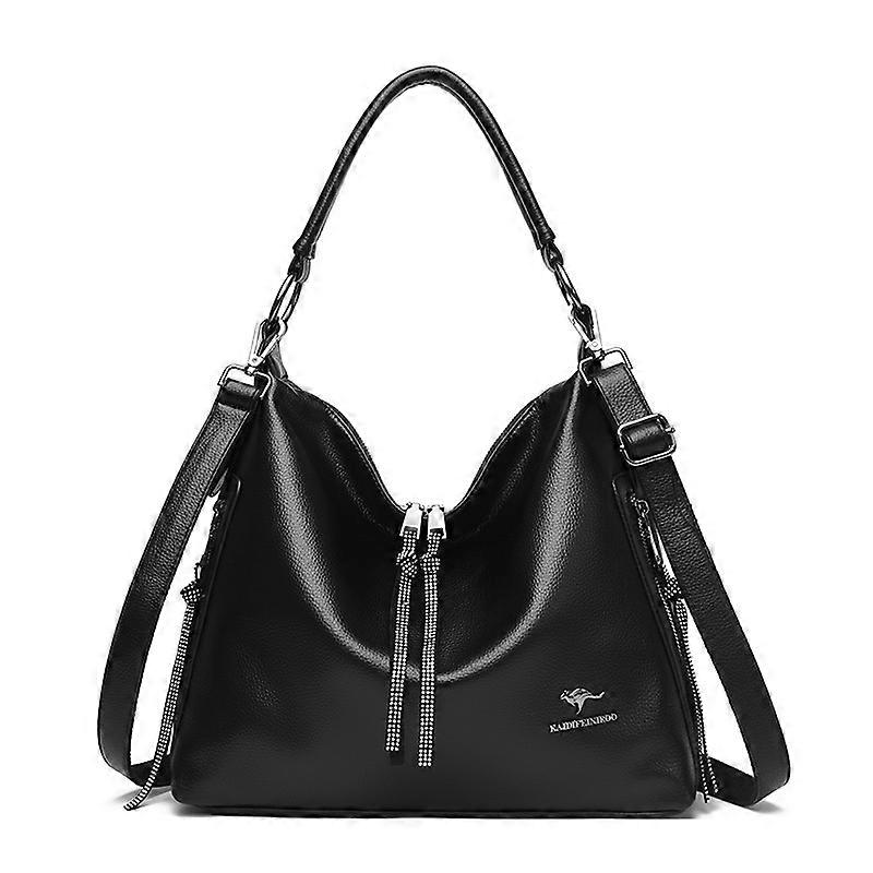 Large crossbody bag, multi-compartment classification, PU material tote bag