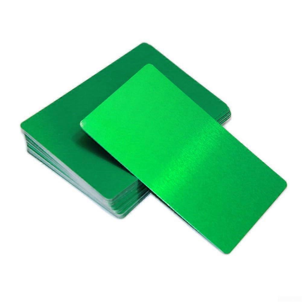 Pack of 100 Blank Aluminium Business Cards for Engraving to Create Custom Marking Solutions (Green)