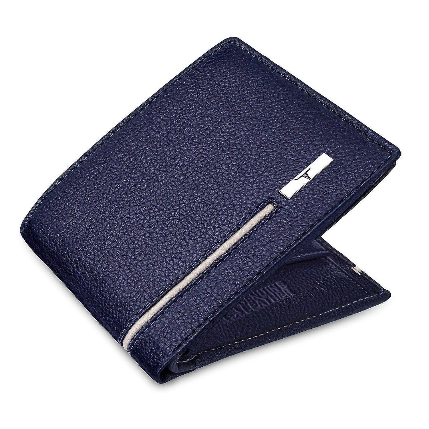 Stag Blue/Sand Leather Wallet for Men