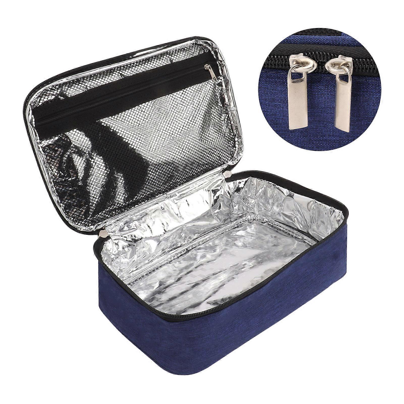Lunch Bag 3.2L Large Capacity Leakproof Oxford Fabric Portable Handle Insulated Lunch Bag for Office School Outing Blue 