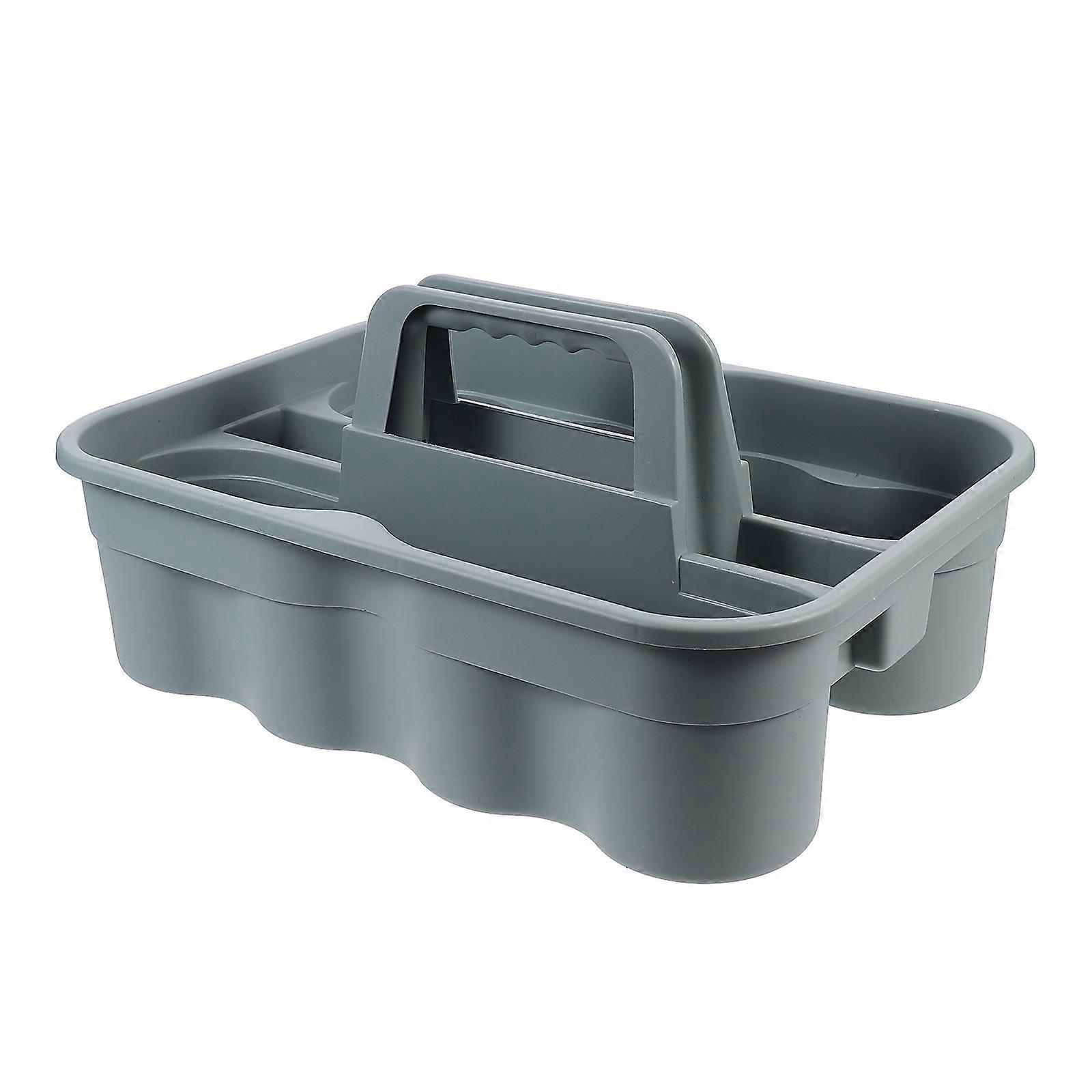 1pc Plastic Multi Compartment Basket with Handle for Tool and Cleaning Storage