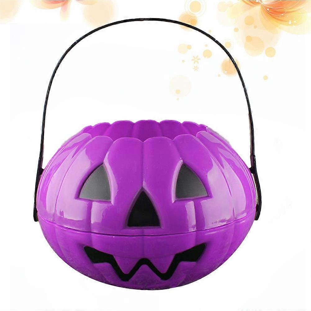 Halloween Candy Pail Purple Foldable Detachable For Haunted .5 x 14 x 20 cm 1Pcs