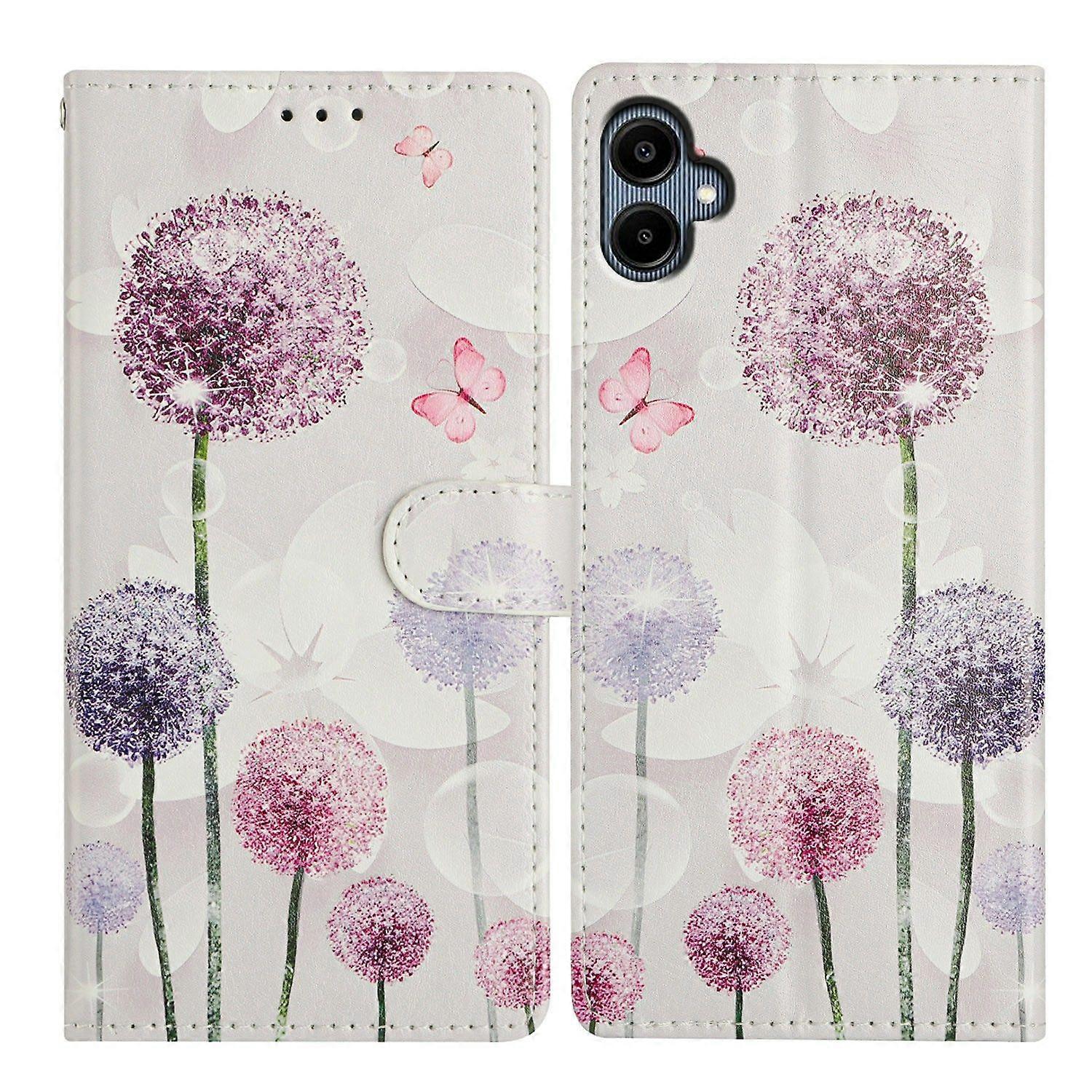 For Samsung Galaxy A07 Case Pattern Printing Wallet Stand Flip Leather Phone Cover with Strap