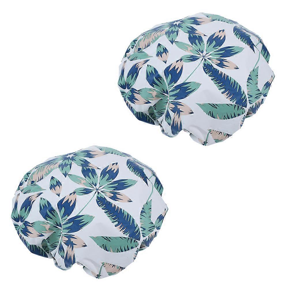 Women Shower Cap Sturdy Useful EVA 2Pcs Reusable Deep Conditioning Bathing Accessory
