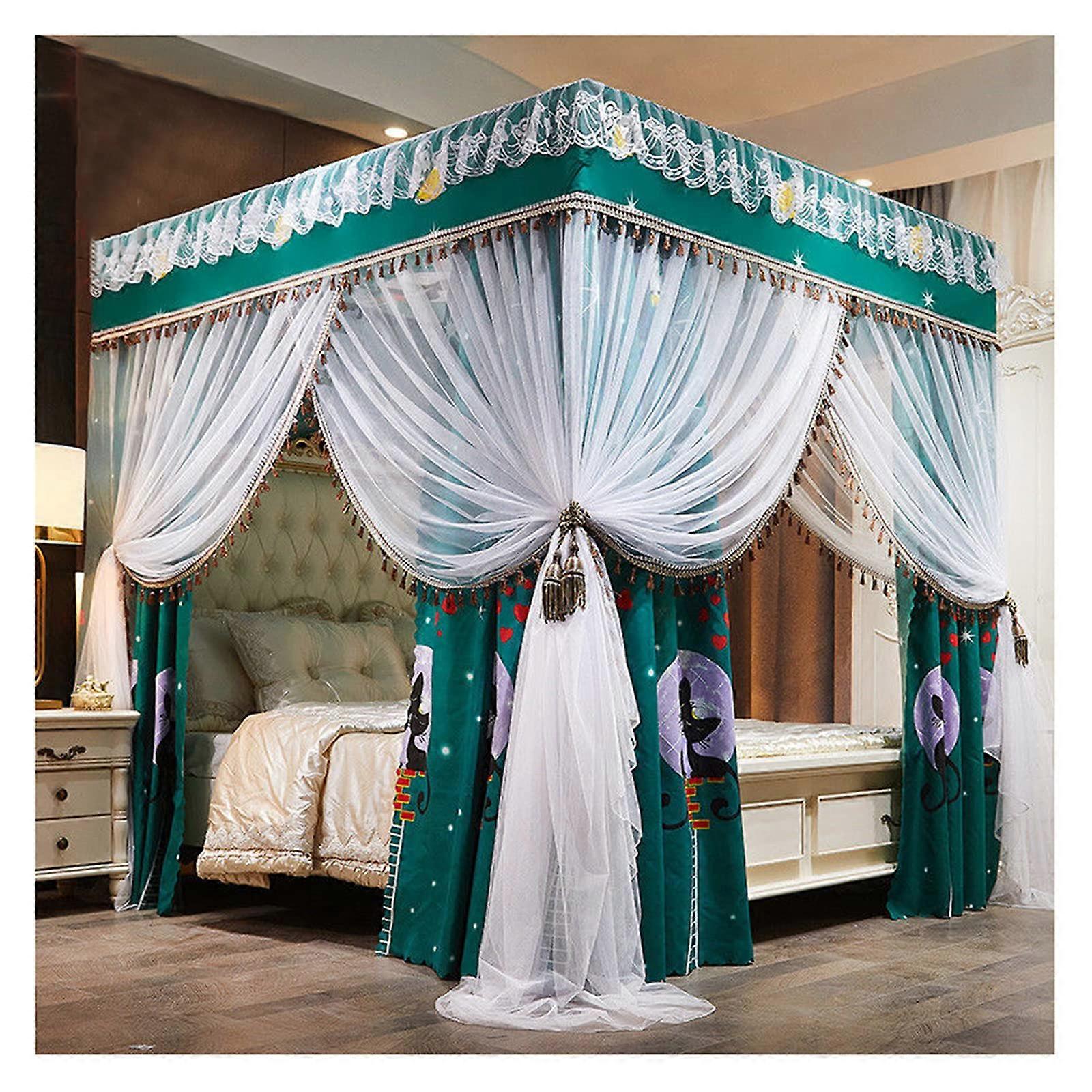 Princess Canopy Bed Curtains King Size Mosquito Netting for Girls Bedroom with Metal Bracket 1.8 x 2.2 m