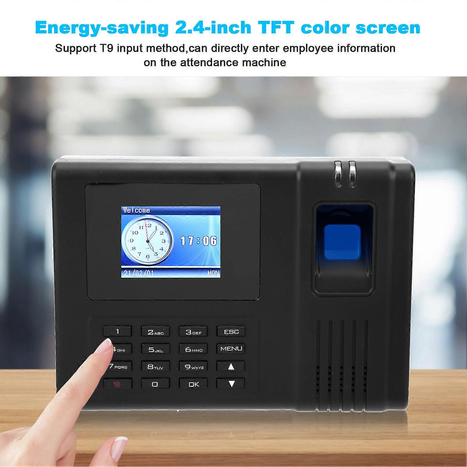 2.4in Color Screen Attendance Machine Fingerprint Password Employee CheckingIn 110270V