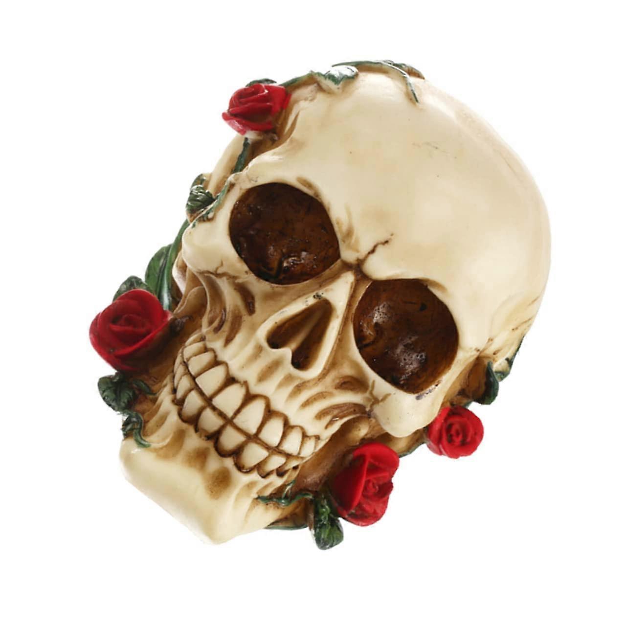 1 x Rose Skull Halloween Decoration LifeSize 1:1 Human Skull Model Mannequins Halloween Props Decoration