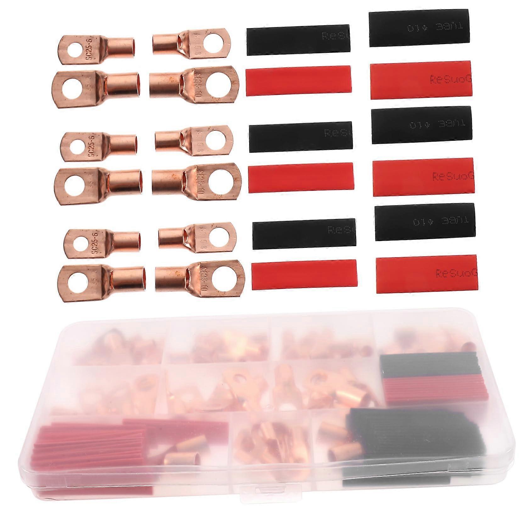 1satz Kabelverbinder Heat Shrink Tubing Copper Ring Terminals And Shrink Tubes For Electrical Applications Set