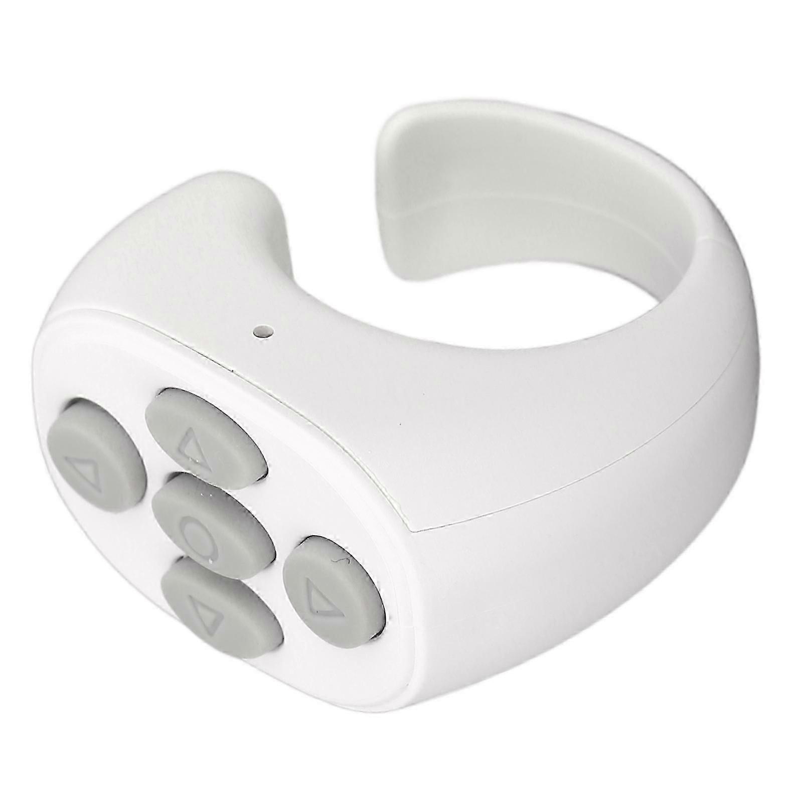 Bluetooth Remote Control Multi Function Ring Design Wireless Phone Selfie Shutter for Home White
