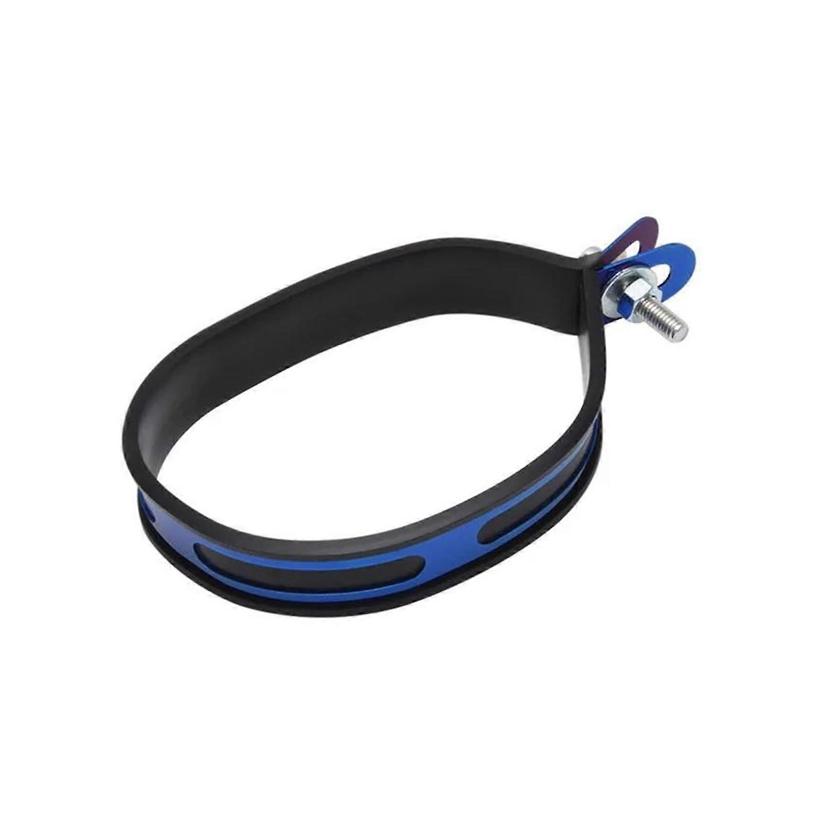 Motorcycle Muffler Mounting Clamp With Ring Support Bracket For Exhaust Pipe Alignment Blue