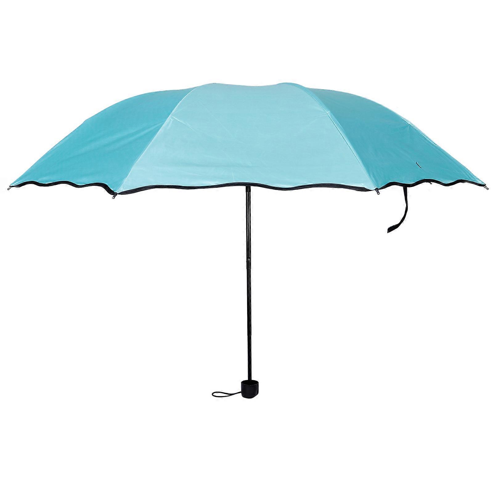 Windproof Foldable Umbrella with UV Protection, Color Changing Design, Durable Heavy Duty Construction for Outdoor Travel Use